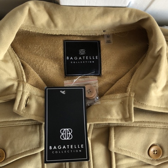 Bagatelle Long Sleeve Button Front Layering Shacket Shirt Jacket Khaki Size M - Picture 8 of 9